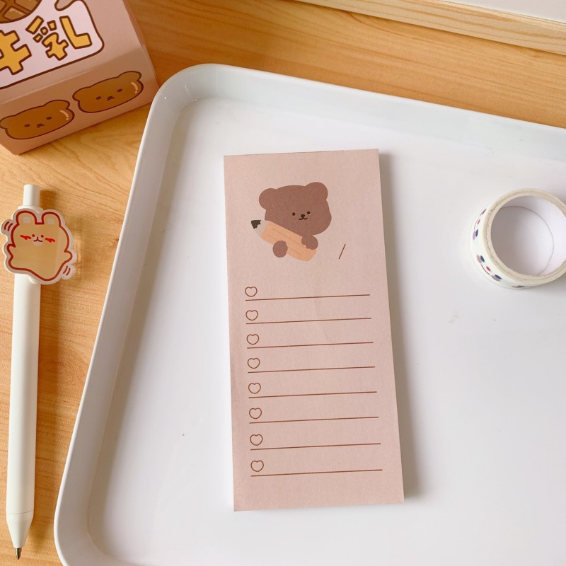 Cover 3# Pencil Bear Notepad Long Note Memo Pad