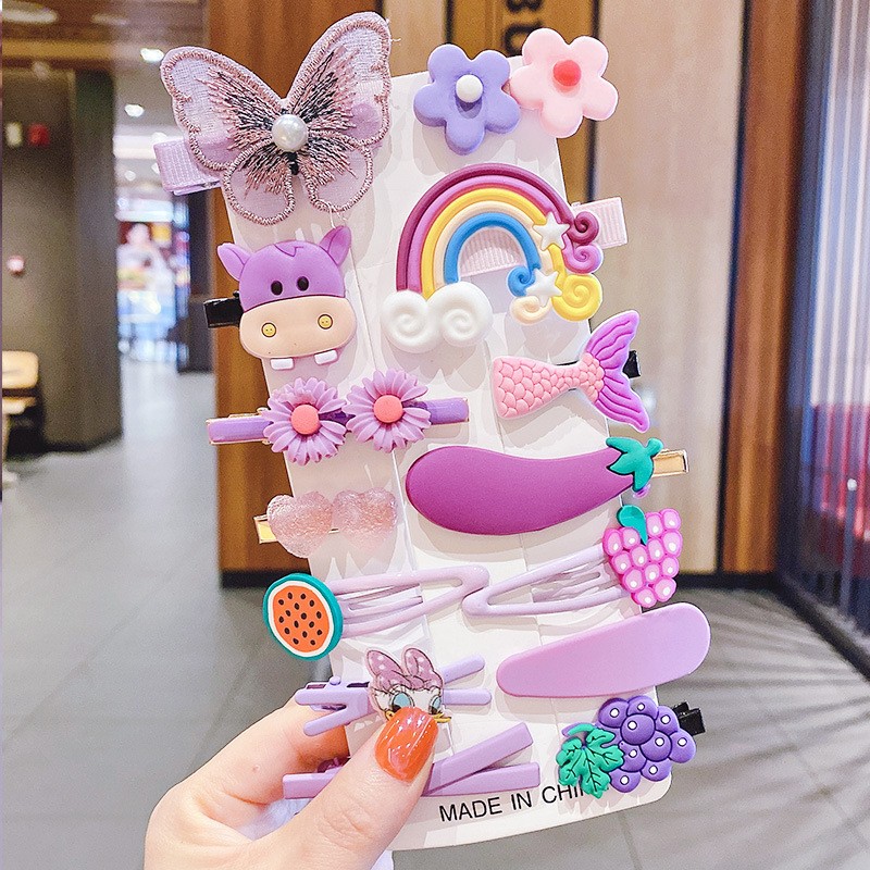 07# Butterfly Hyuna Flower (Without Card In Bag) Hair Accessories Kids Set