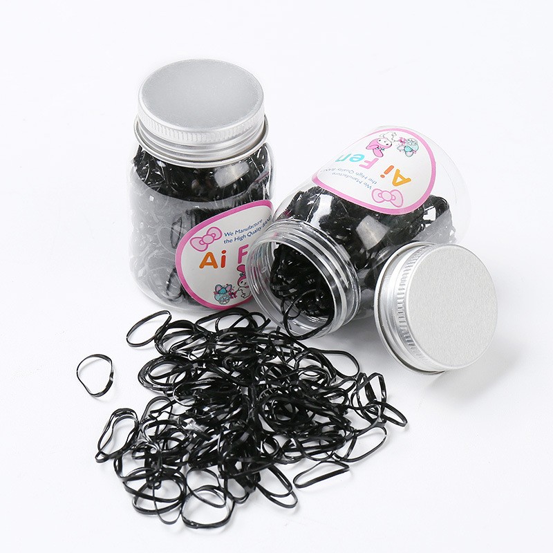 Small Black 200 Kids Hair Ties