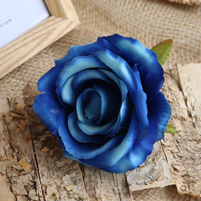 Blue Artificial Rose Head Clearance