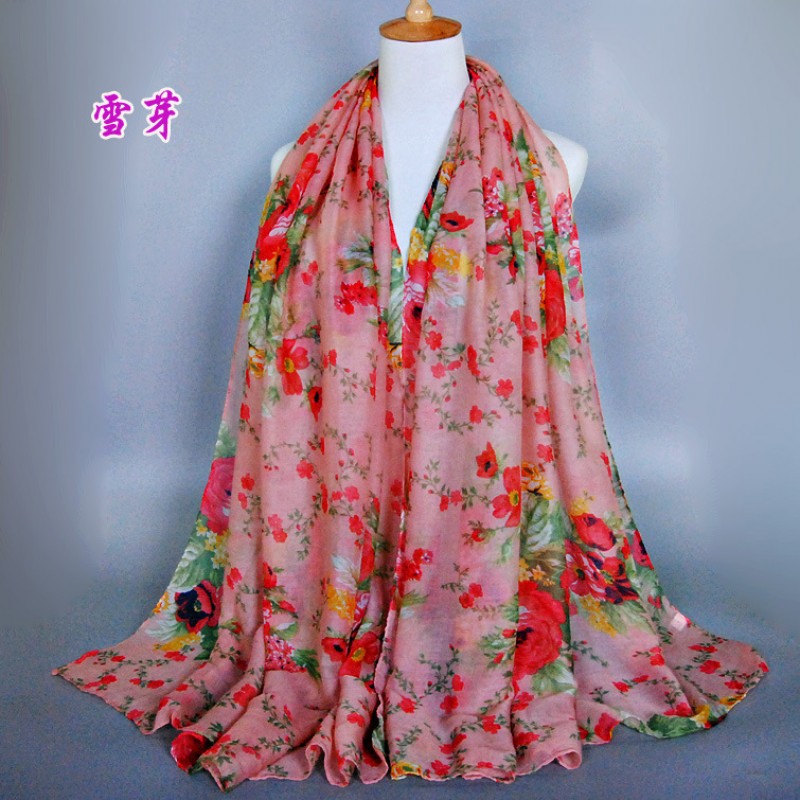 Snow Bud 180-90 Stencil Blossom Print Hijab