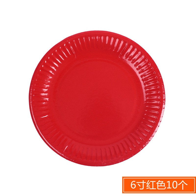 6 Inch Red 10 Kids Craft Paper Plate Clearance