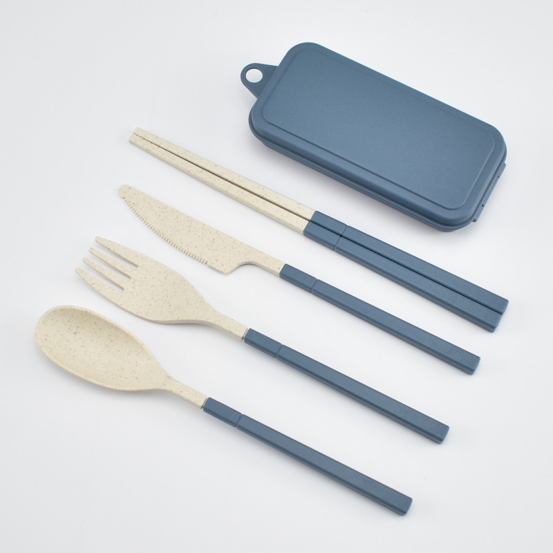 Blue Four-piece tableware set