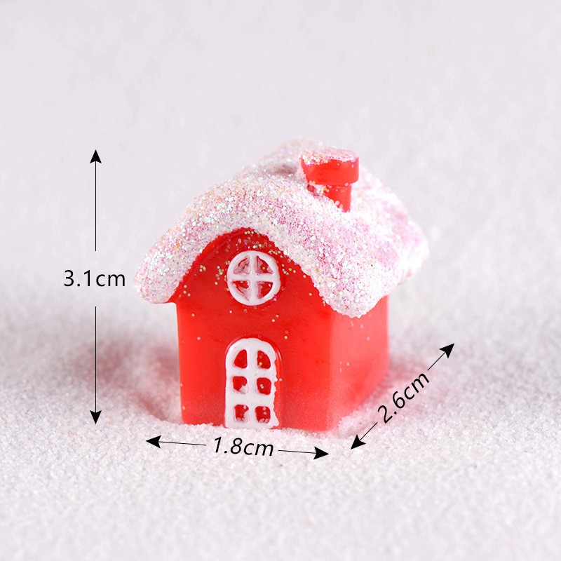 Red Snow House No 4 Miniature Resin Landscape Craft Supply