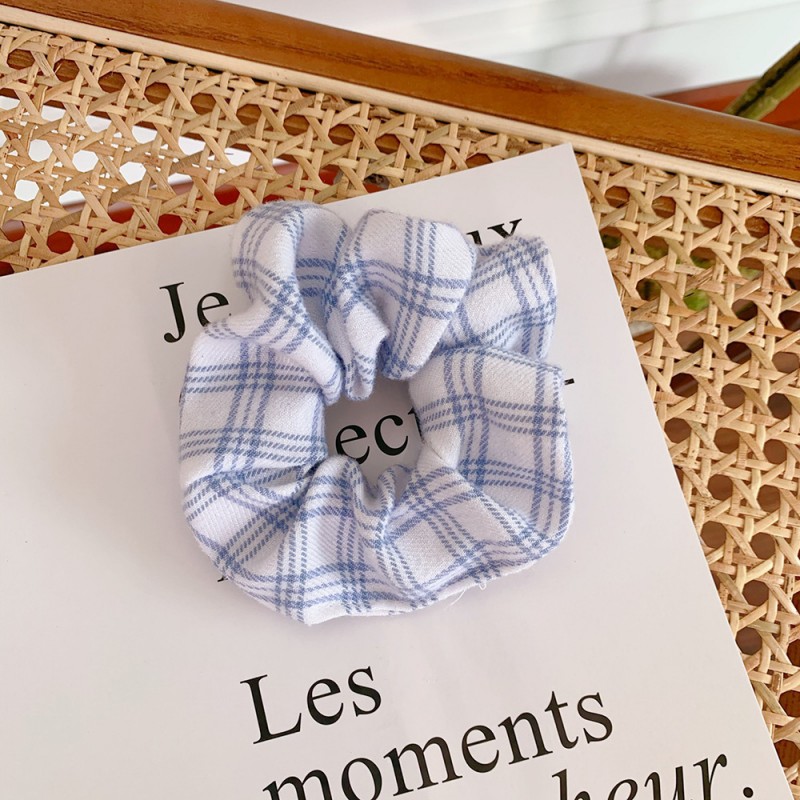 1# White Plaid Hair Ring Hair Accessories