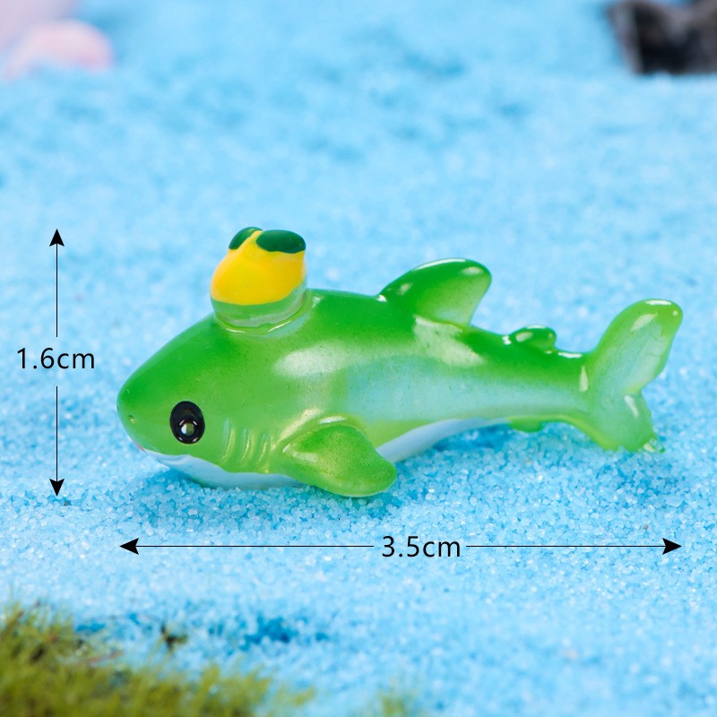 1 - Green Lemon Whale Sea Animal Microlandscape Miniature Crafts Clearance