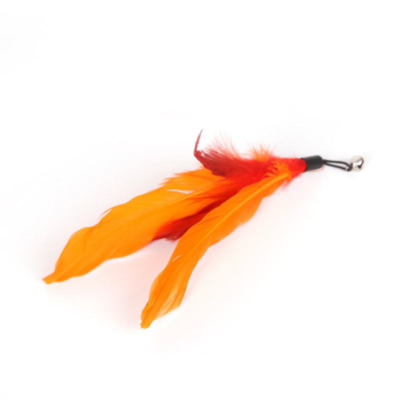 12 - Orange Feathers As Shown Cat Toy Replacement Head Clearance