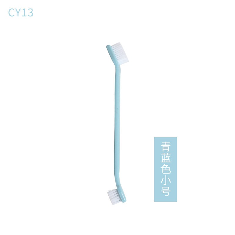 Cy13 Cyan Blue Small 176 x 17 x 23mm pet Double-Head Toothbrush Pet Double Toothbrush