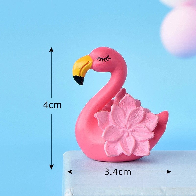 Pink Flowerromantic Flamingo Micro Landscape Miniature Craft Supplies Clearance