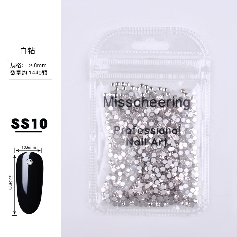 Ss10 White Diamond (2.8) 1440 Nail Art