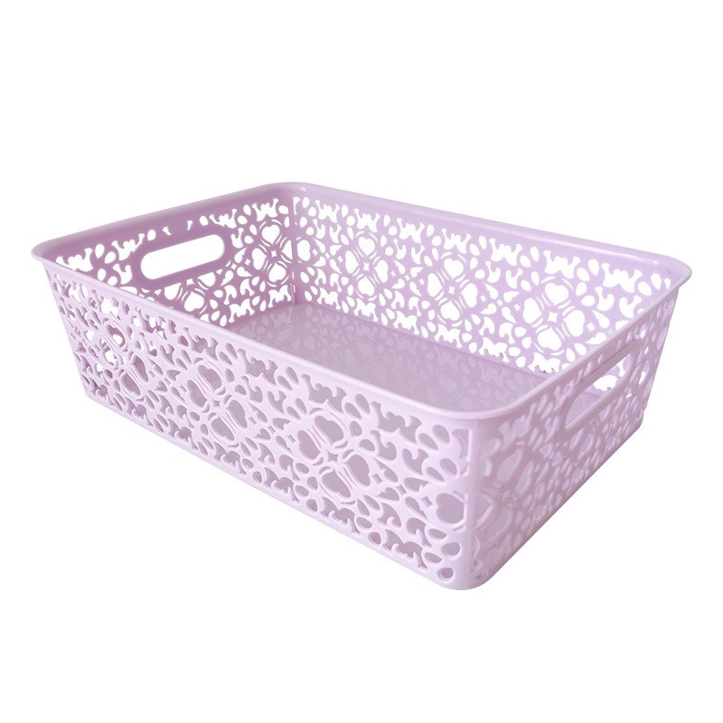 Large Purple Plastic Hollow Storage Basket