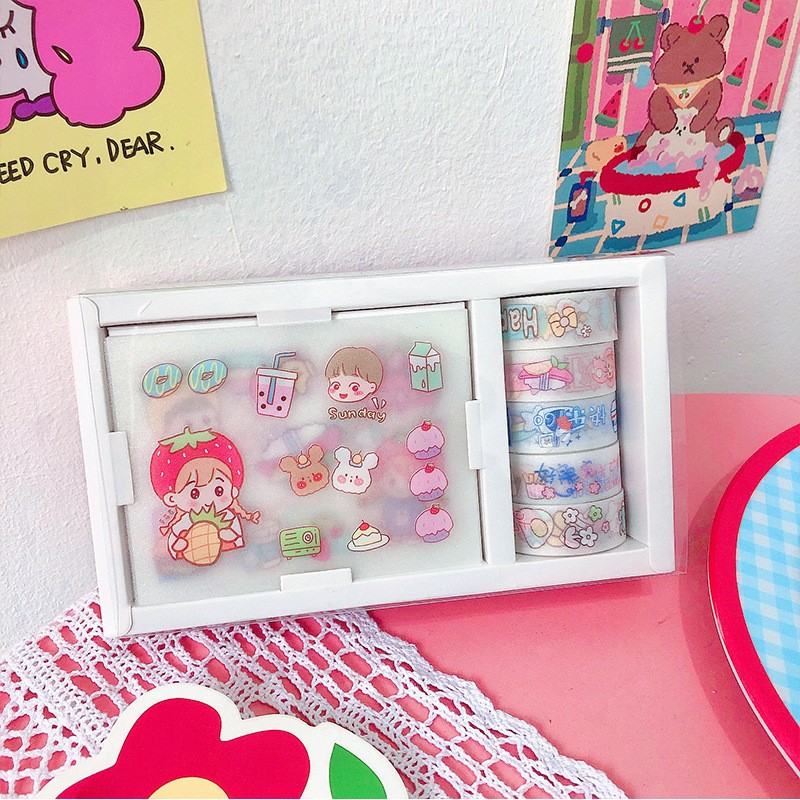 Ice Cream Girl Washi and Sticker Gift Set