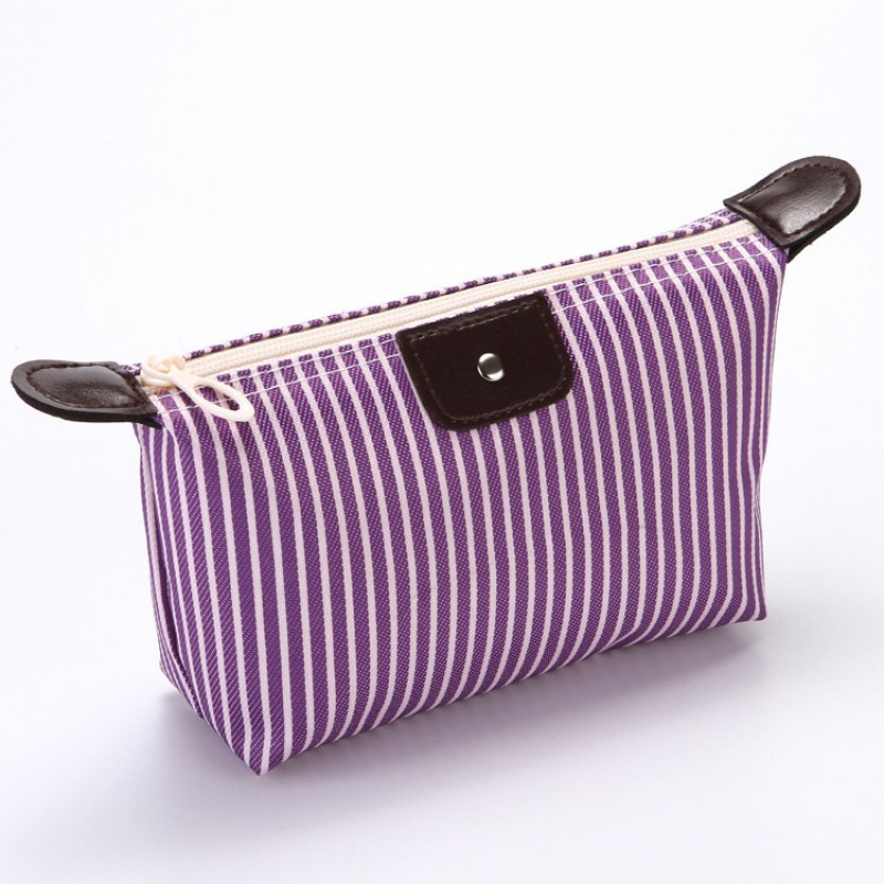 Purple Stripes Cosmetic Bag