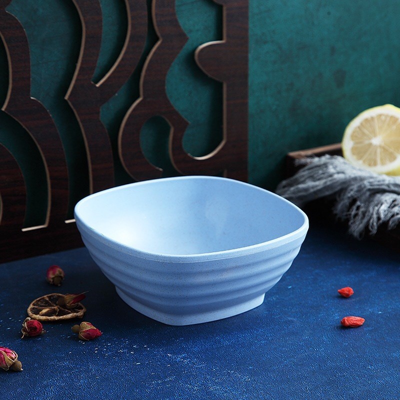 Nordic Blue Wheat Straw Eco 14cm Square Bowl Clearance