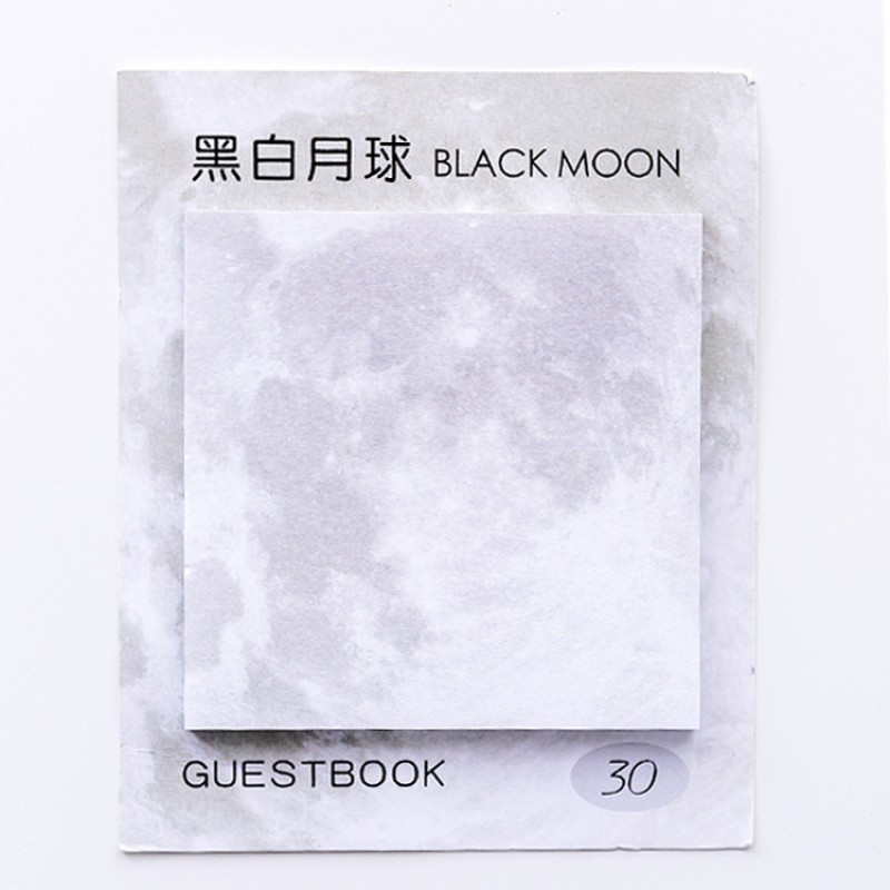 Cover Black And White Moon Artistic Memo Pad
