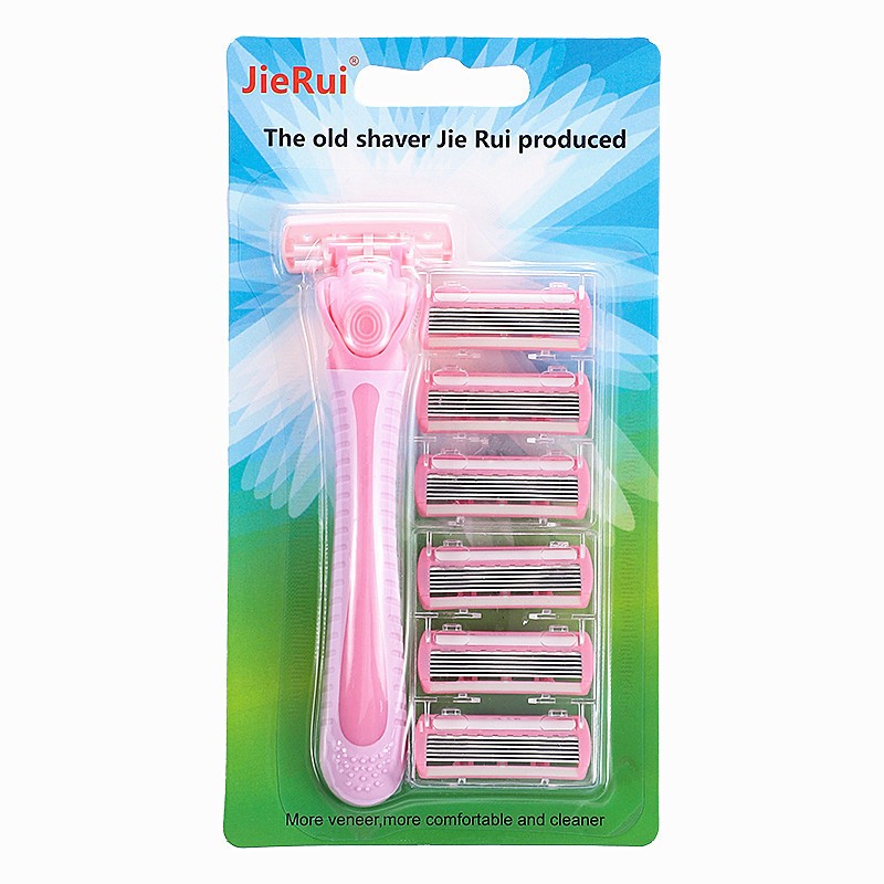 N - 660 English Version 6 Layers Pink 1 Knife Holder 6 Knife Heads Razor Blade