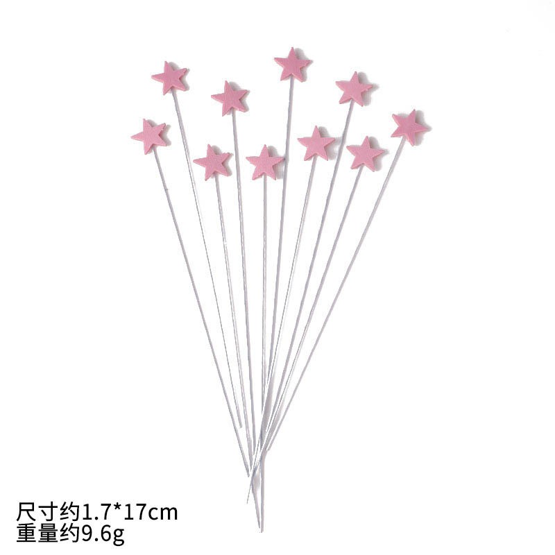 Foam Eva Large Aluminum Wire Pentagram Powder - 10 Packs Material Pack Cake Topper
