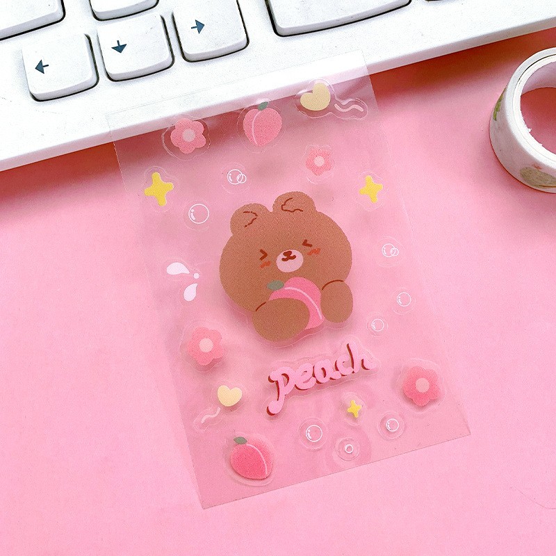 Peach Bear Sticker Sheet