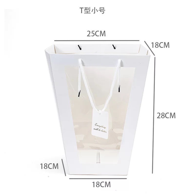 Trapezoid White Trumpet Gift Bag