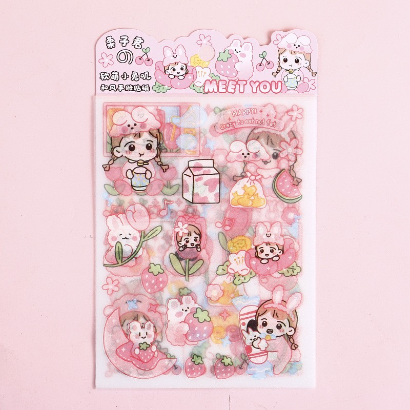 91779-Soft Cute Rabbit Sticker Sheet