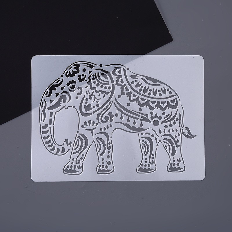 5 Elephants Stencil Template
