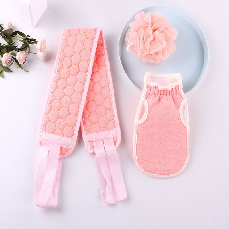 Pink Bath Scrubber Set