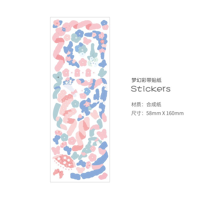 Pink Flower Sticker Sheet Clearance