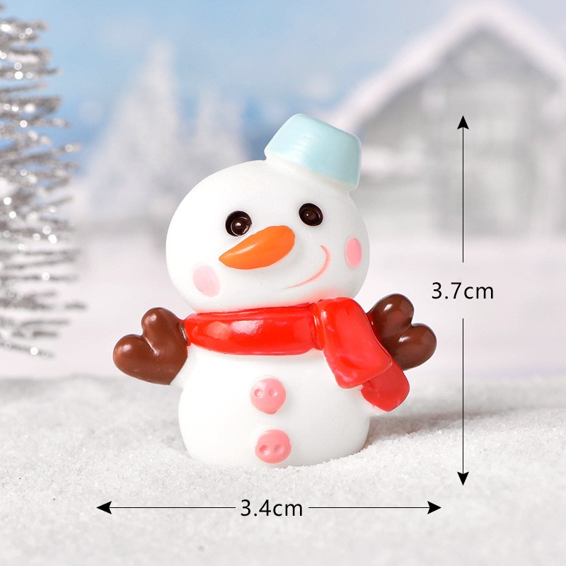 No 9 Proboscis Snowman Blue Merry Christmas Micro Landscape Miniature Craft Supplies