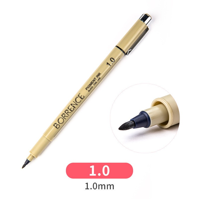 10Mm Brush Black Fine Tip Pen