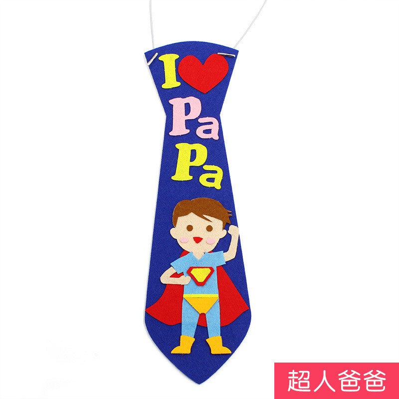 Nonwoven Tie Superman Dad Diy Childrens Craft