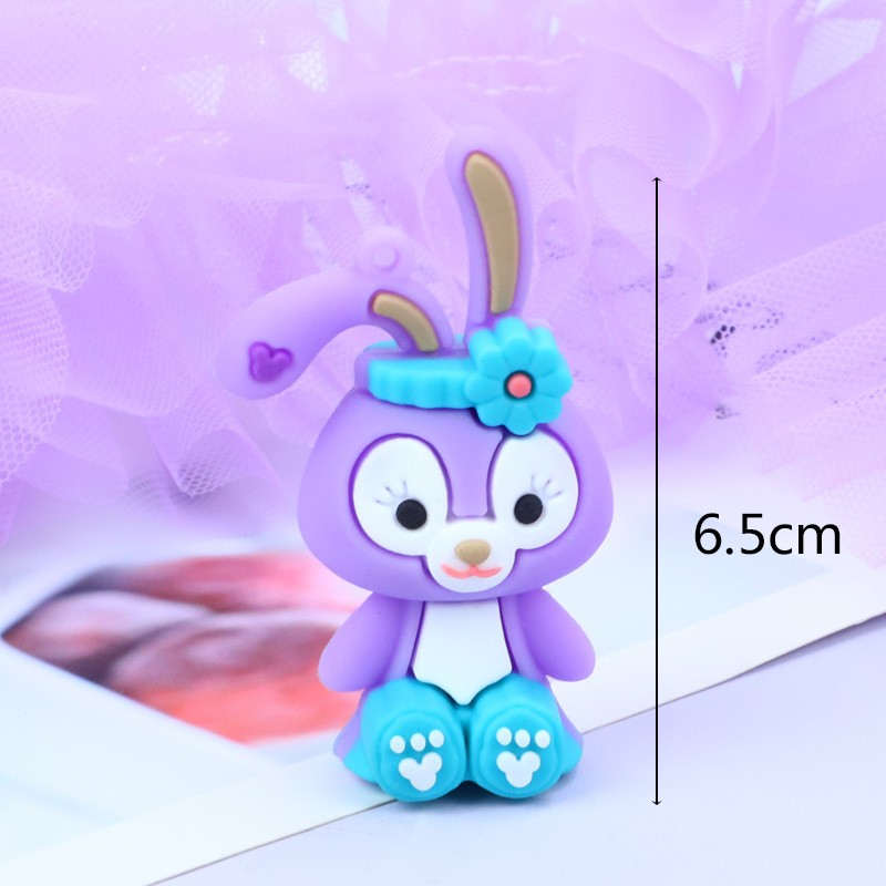 Purple Rabbit - Soft Rubber - 1 Piece Cake Topper Decoration