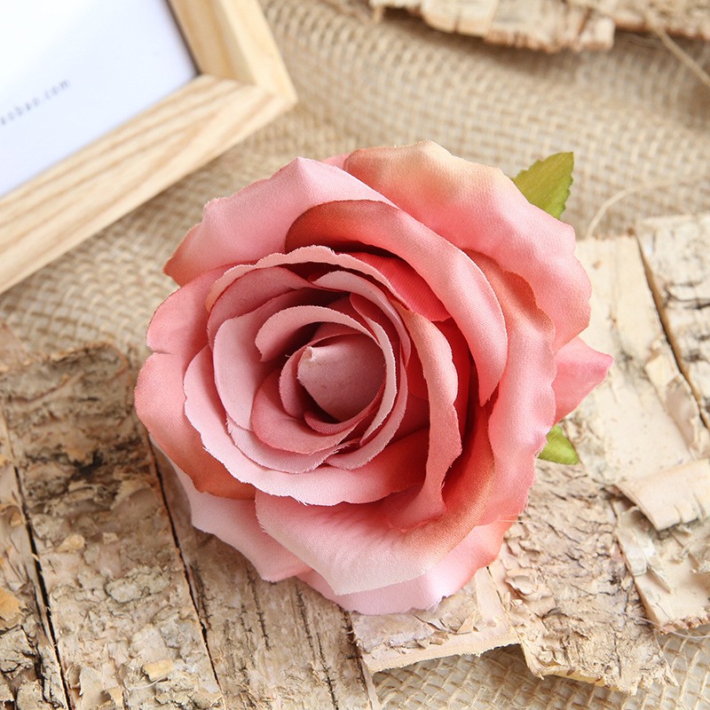Autumn Pink Artificial Rose Head Clearance