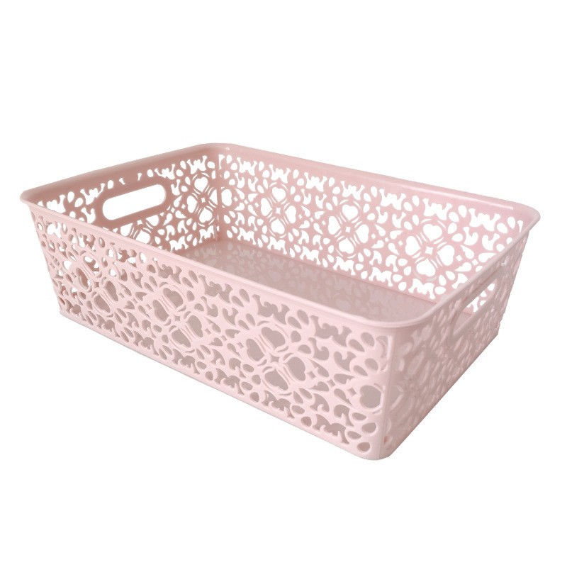 Large Pink Plastic Hollow Storage Basket