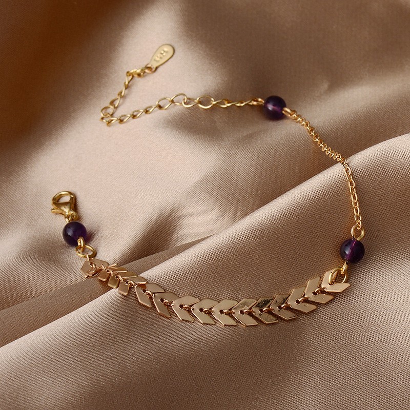 2008# Golden Wheat Ears Kstyle Bracelet Clearance