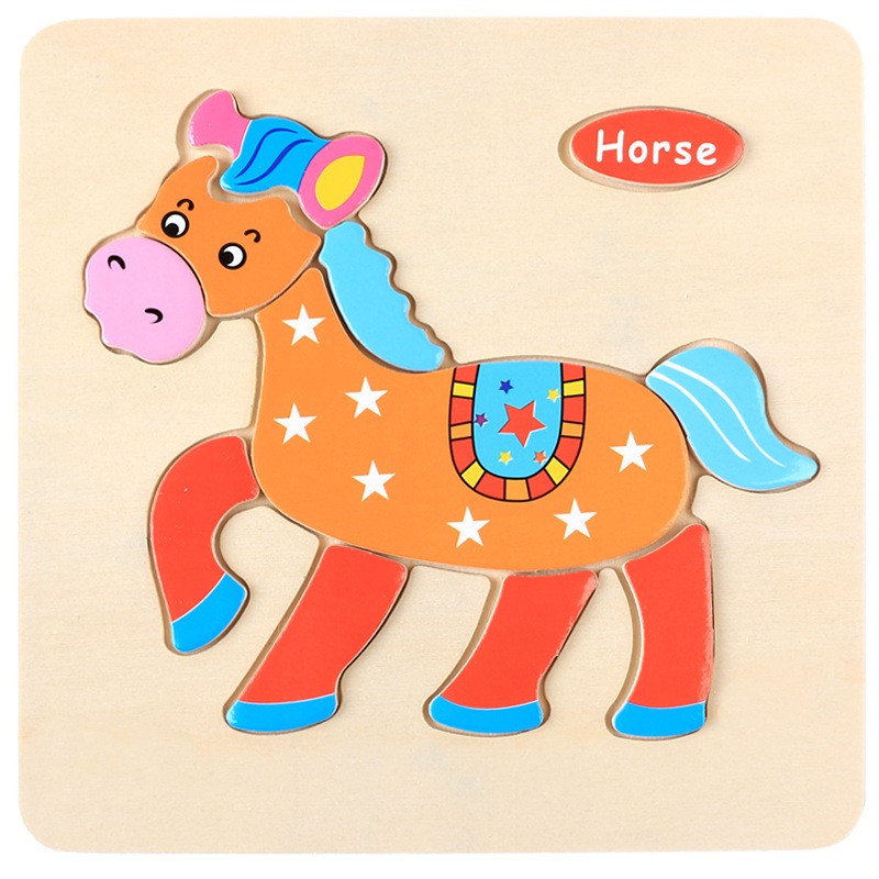 Pony Puzzle Childrens 3D Wooden Puzzle