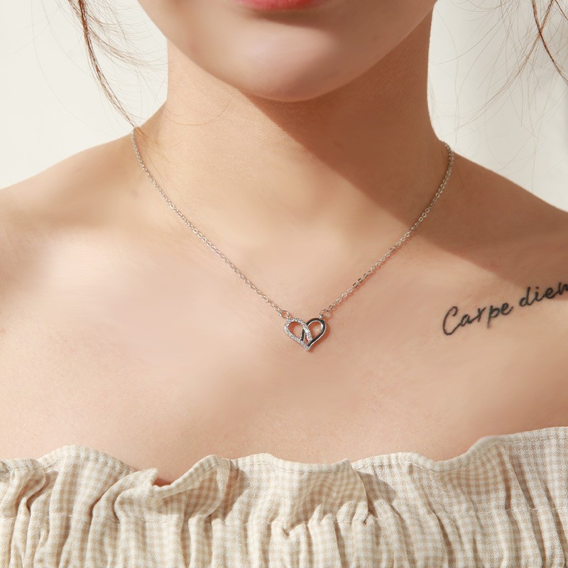 0012# Diamond Love Kstyle Necklace