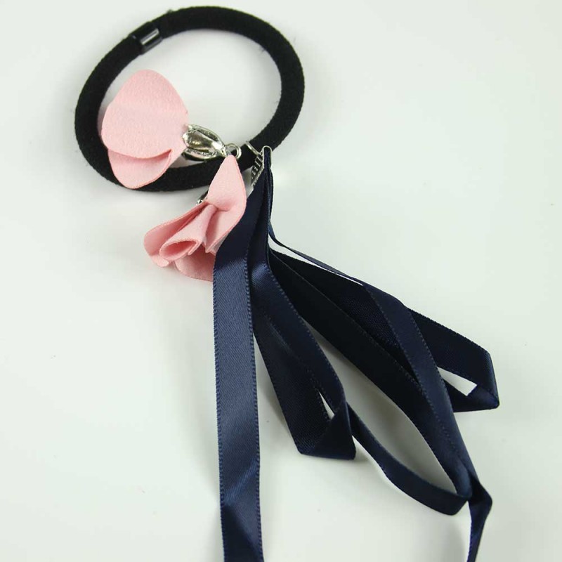 Pink Navy floral ribbon hairband