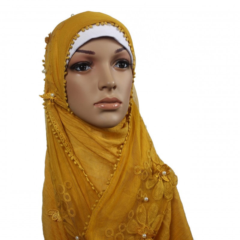 Gold Pearl Hijab