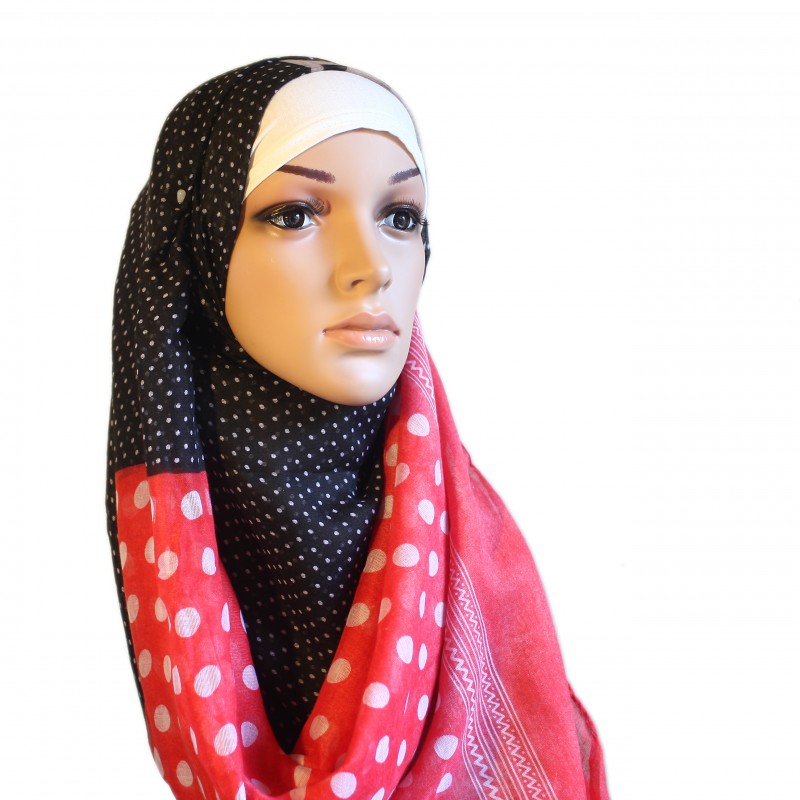 Polka Mix Red Maxi Hijab