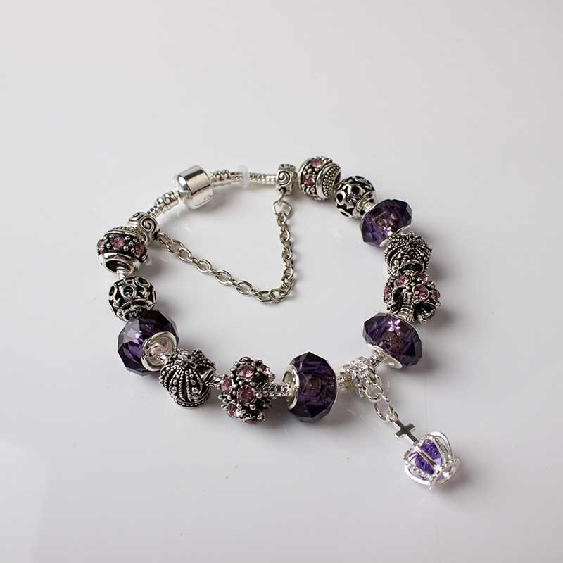 Purple Queen Charm Bracelet