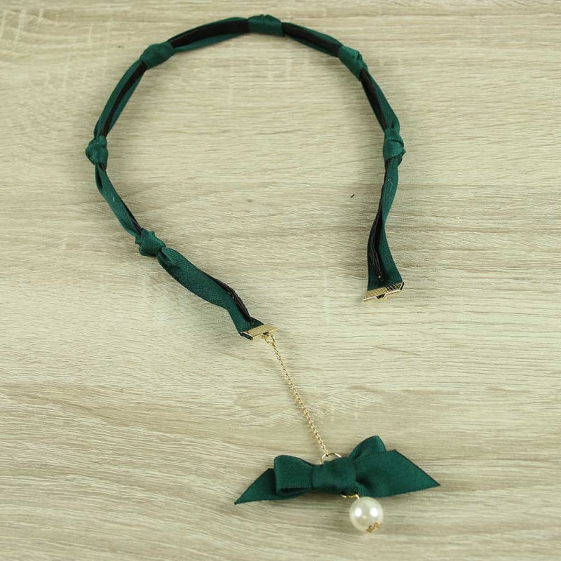 Green solo bow headband