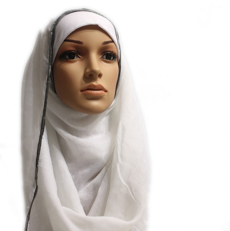 White Silver Chain Hijab