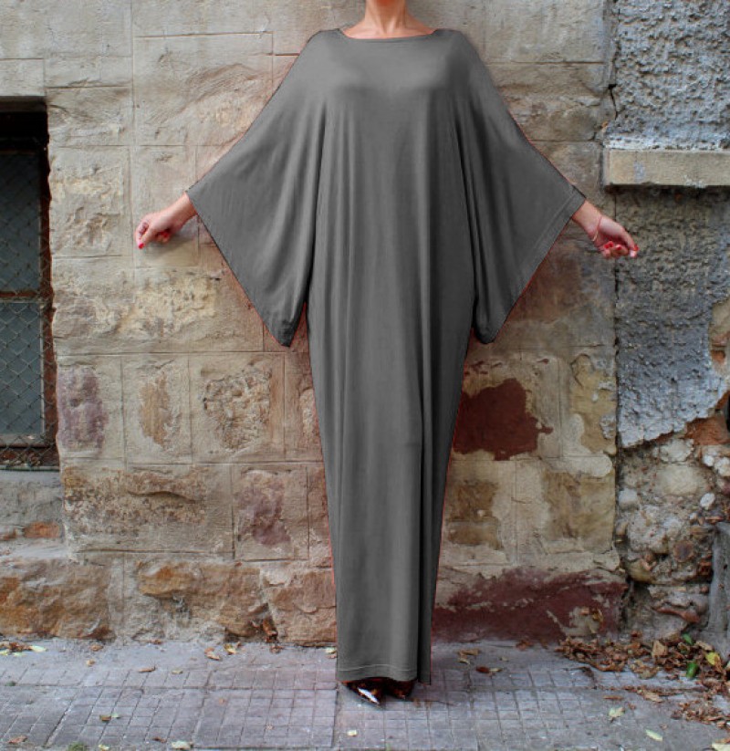 Gray Classic Batwing Abaya XXL