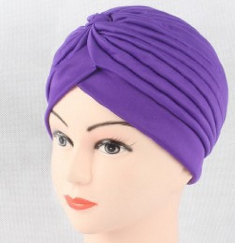 dark purple Classic Turban Hijab Cap 