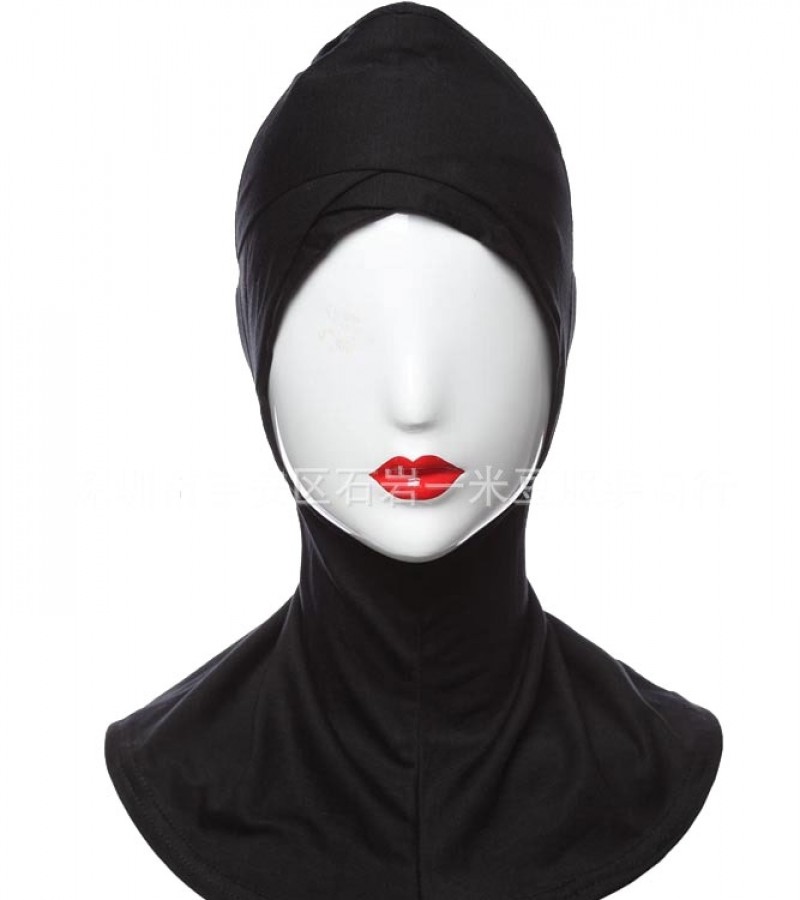 Black Modal Large Cross Hijab Underscarf 