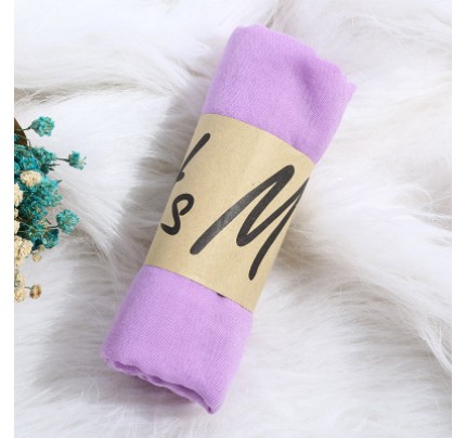 Light purple Cotton Linen 180x90cm Classic Maxi Hijab