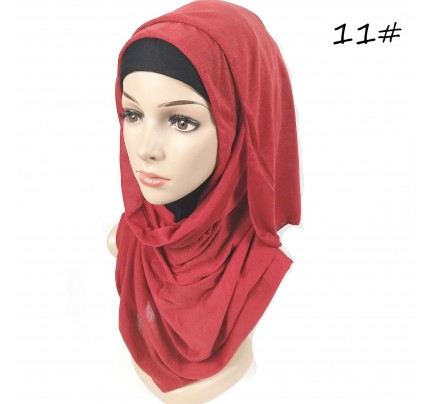 Wine Red Hemp Jersey Knit Hijab 