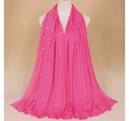 rose red Jersey Pearl Hijab Clearance