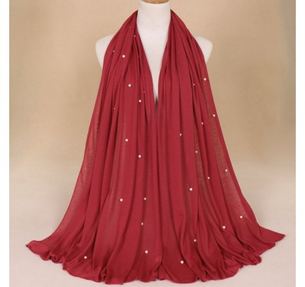 wine red Jersey Pearl Hijab