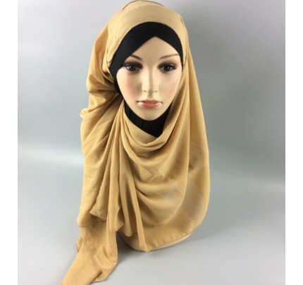 Gold Soft Chiffon Crepe Hijab 